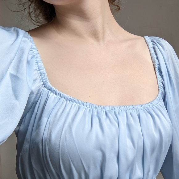 Ruffle Tie-back Dress - Kooka - Puff Sleeves - Picture 8 of 11